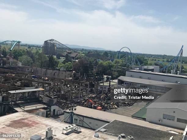 Effects of the fire disaster at Europa-Park on May 26, 2018 in Rust, Germany.