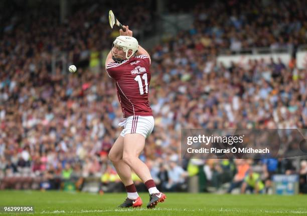 Galway , Ireland - 27 May 2018; Joe Canning of Galway scores his side's first goal from a penalty in the first half during the Leinster GAA Hurling...