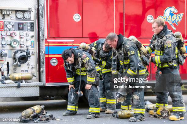 firemen at work - yolo county stock pictures, royalty-free photos & images