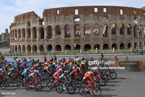 Christopher Froome of Great Britain and Team Sky Pink Leader Jersey / Colosseum / Coliseum / Roma City / Landscape / Peloton / during the 101st Tour...