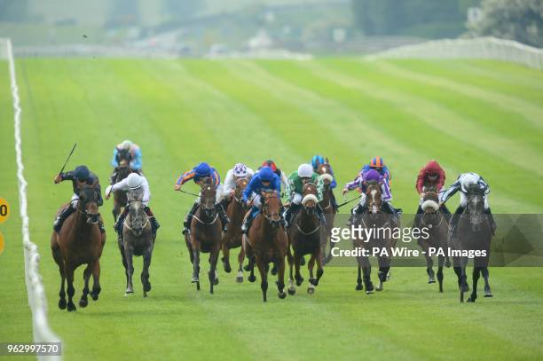 Alpha Centauri ridden by Colm O'Donoghue go on to win the Tattersalls 1000 Guineas during day two of the 2018 Tattersalls Irish Guineas Festival at...