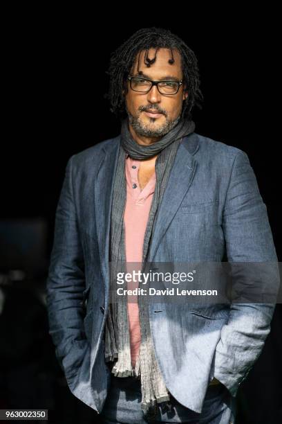 David Olusoga, historian and broadcaster, at the Hay Festival on May 27, 2018 in Hay-on-Wye, Wales.