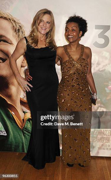 Lori McCreary and Adjoa Andoh arrive at the UK film premiere of 'Invictus', at Odeon West End on January 31, 2010 in London, England.