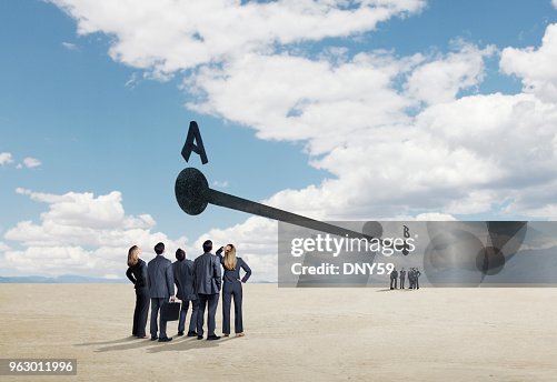 Two Groups Of Businesspeople Trying To Get From Point A To Point B Two Groups Of Businesspeople Trying To Get From Point A To Point B