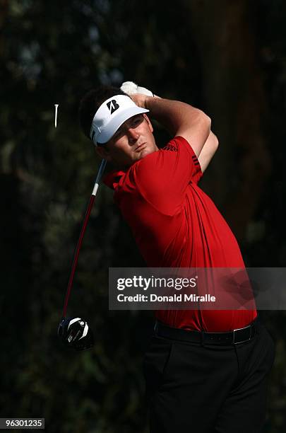 Matt Every tees off the fifth hole during the final round of the 2010 Farmers Insurance Open on January 31, 2010 at Torrey Pines Golf Course in La...