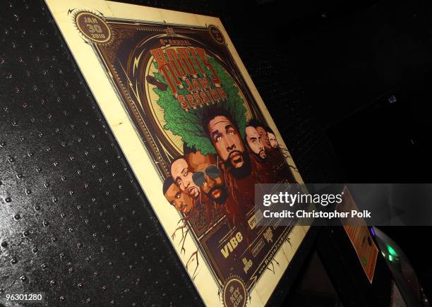 View of the limited edition concert poster at the 6th Annual Roots Jam Session at Key Club on January 30, 2010 in West Hollywood, California.