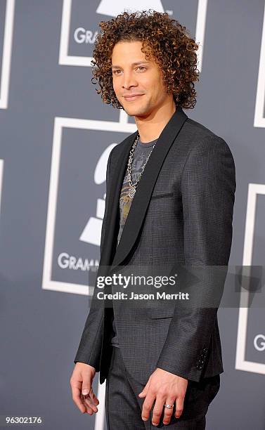 Singer/actor Justin Guarini arrives at the 52nd Annual GRAMMY Awards held at Staples Center on January 31, 2010 in Los Angeles, California.