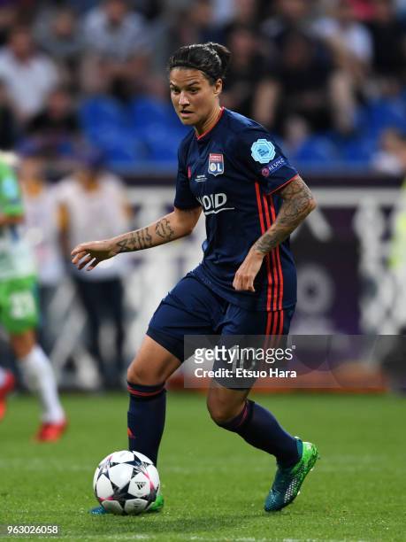 Dzsenifer Marozsan of Olympique Lyonnais in action during the UEFA Womens Champions League Final between VfL Wolfsburg and Olympique Lyonnais on May...