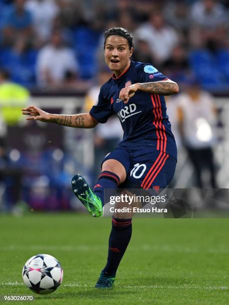 Dzsenifer Marozsan of Olympique Lyonnais in action during the UEFA Womens Champions League Final between VfL Wolfsburg and Olympique Lyonnais on May...