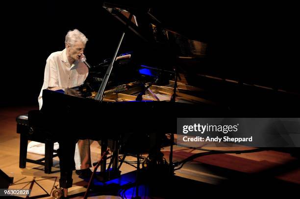 Peter Hammill singer-songwriter and a founding member of sixties underground band Van Der Graaf Generator performs on stage at Cadogan Hall on...