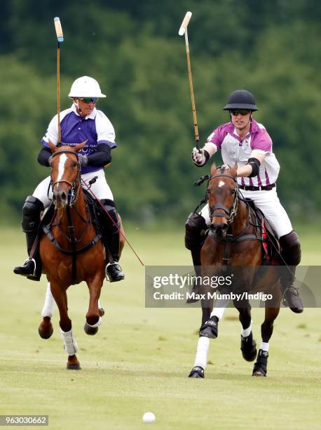 Prince William, Duke of Cambridge plays in the Jerudong Trophy charity polo match at Cirencester Park Polo Club on May 25, 2018 in Cirencester,...