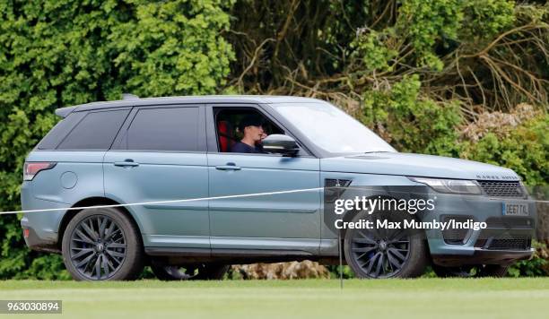 Zara Tindall arrives, driving her Range Rover, to watch her cousin Prince William, Duke of Cambridge play in the Jerudong Trophy charity polo match...