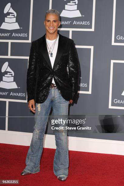 Personality Jay Manuel arrives at the 52nd Annual GRAMMY Awards held at Staples Center on January 31, 2010 in Los Angeles, California.