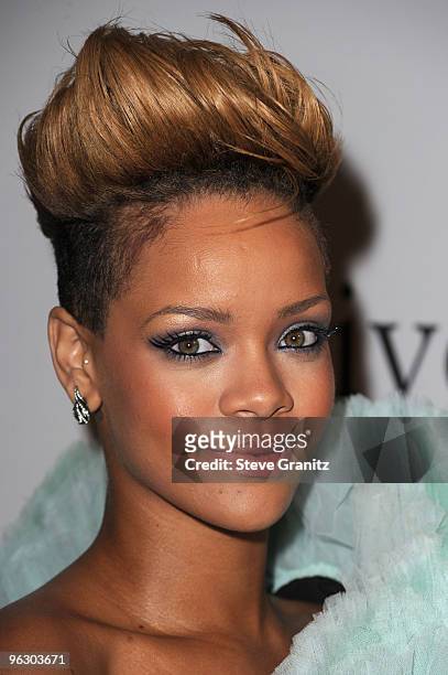 Singer Rihanna arrives at the 52nd Annual GRAMMY Awards - Salute To Icons Honoring Doug Morris held at The Beverly Hilton Hotel on January 30, 2010...