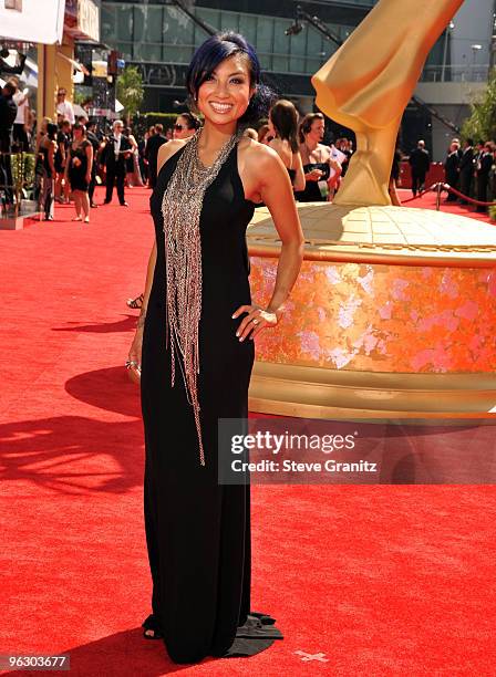 Actress Jeannie Mai arrives at the 61st Primetime Emmy Awards held at the Nokia Theatre on September 20, 2009 in Los Angeles, California.