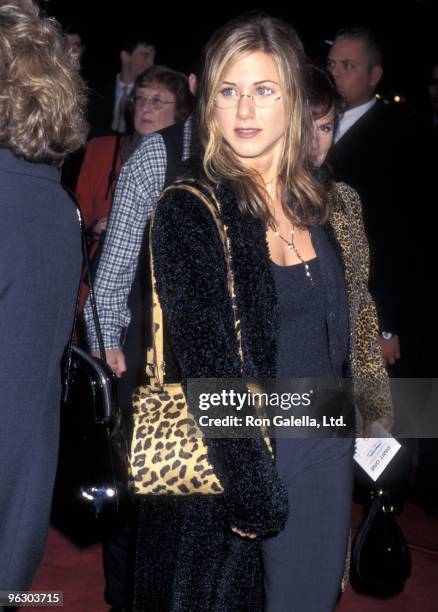 Actress Jennifer Aniston attends the "Good Will Hunting" Westwood Premiere on December 2, 1997 at Mann Bruin Theatre in Westwood, California.