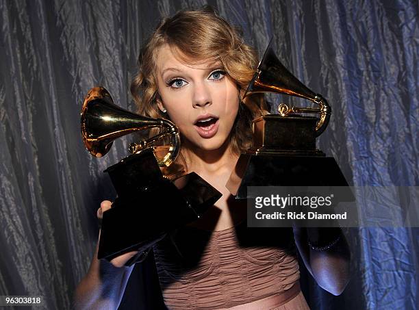 Musician Taylor Swift attends the 52nd Annual GRAMMY Awards pre-telecast held at Staples Center on January 31, 2010 in Los Angeles, California.