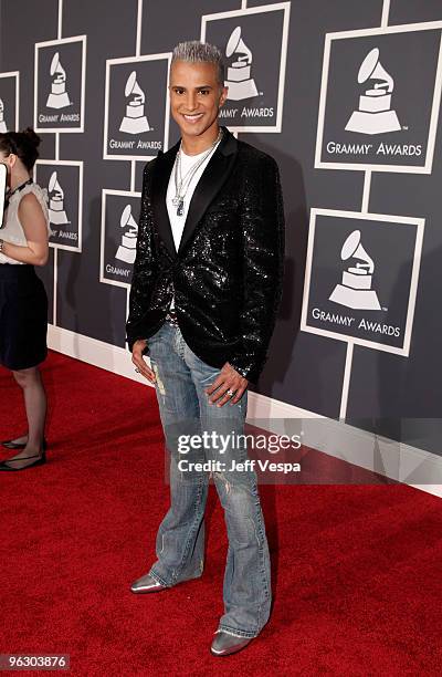 Personality Jay Manuel arrives at the 52nd Annual GRAMMY Awards held at Staples Center on January 31, 2010 in Los Angeles, California.