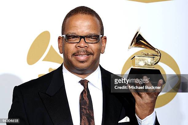 Terence Blanchard poses in the press room at the 52nd Annual GRAMMY Awards held at Staples Center on January 31, 2010 in Los Angeles, California.