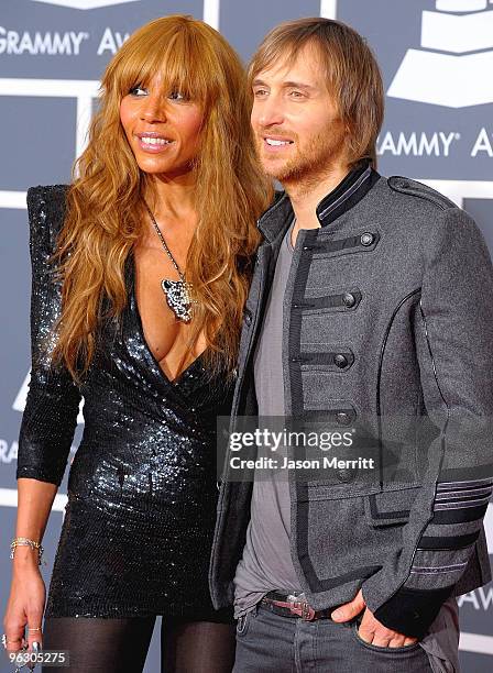 Musician David Guetta and wife Cathy Guetta arrives at the 52nd Annual GRAMMY Awards held at Staples Center on January 31, 2010 in Los Angeles,...