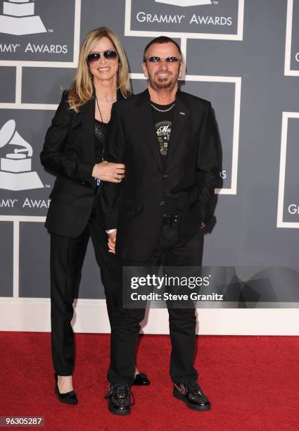 Musician Ringo Starr and wife Barbara Bach arrive at the 52nd Annual GRAMMY Awards held at Staples Center on January 31, 2010 in Los Angeles,...