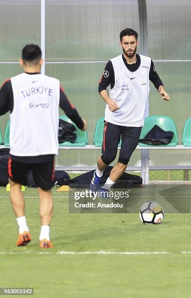 Yunus Malli of Turkish National Football Team attends a training session ahead of Friendly Football match between Turkey and Iran at the Hasan Dogan...
