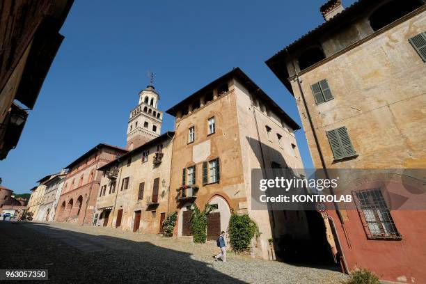 View of Saluzzo, one of ten most beautiful little villages in Italy. Saluzzo is a village of Piemonte region northern Italy. In Saluzzo there are...