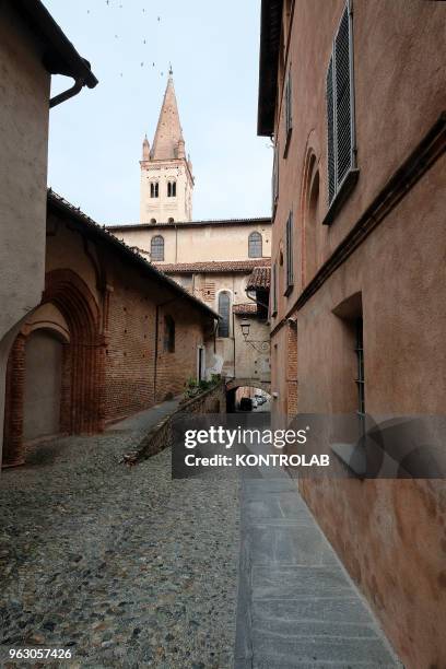 View of Saluzzo, one of ten most beautiful little villages in Italy. Saluzzo is a village of Piemonte region northern Italy. In Saluzzo there are...