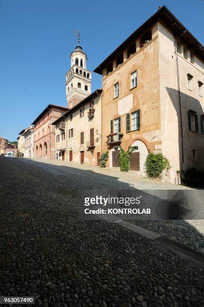 View of Saluzzo, one of ten most beautiful little villages in Italy. Saluzzo is a village of Piemonte region northern Italy. In Saluzzo there are...