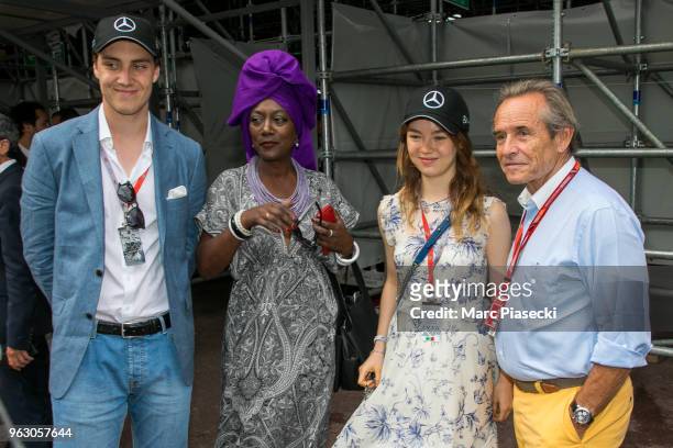 Ben Sylvester Strautmann, Khadja Nin, Alexandra of Hanover and Jacky Ickx are seen during the Monaco Formula One Grand Prix at Circuit de Monaco on...