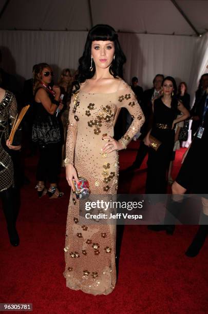 Singer Katy Perry arrives at the 52nd Annual GRAMMY Awards held at Staples Center on January 31, 2010 in Los Angeles, California.