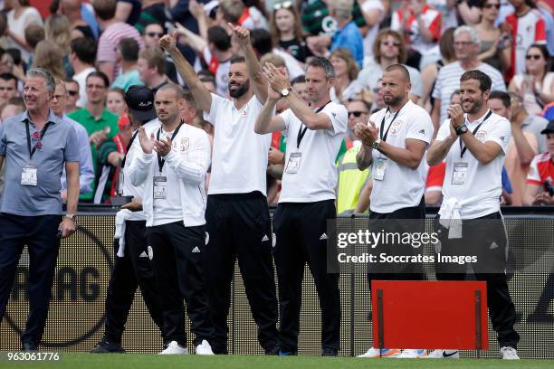 Rob Jansen , Wesley Sneijder , Ruud van Nistelrooy , Andre Ooijer , John Heitinga , Rafael van der Vaart during the Dirk Kuyt Testimonial at the...