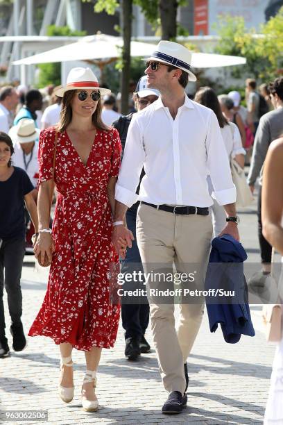 Pippa Middleton and her husband James Matthews are seen at the French Open at Roland Garros on May 27, 2018 in Paris, France.