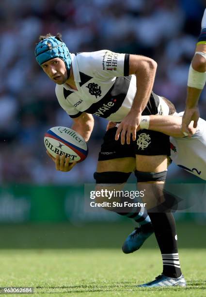 Barbarians player Justin Tipuric in action during the Quilter match between England and Barbarians at Twickenham Stadium on May 27, 2018 in London,...