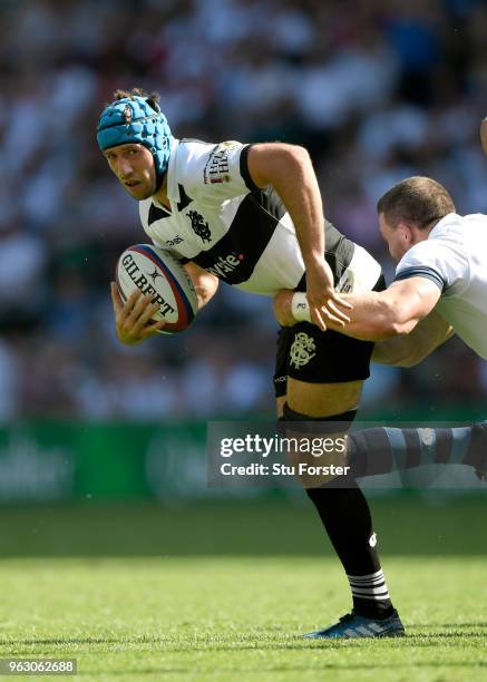 Barbarians player Justin Tipuric in action during the Quilter match between England and Barbarians at Twickenham Stadium on May 27, 2018 in London,...