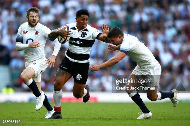 Malakai Fekitoa of the Barbarians in action during the Quilter Cup match between England and Barbarians at Twickenham Stadium on May 27, 2018 in...