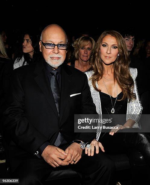 Singer Celine Dion and husband Rene Angelil in the audience during the 52nd Annual GRAMMY Awards held at Staples Center on January 31, 2010 in Los...