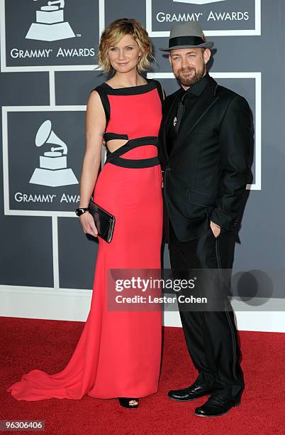 Singers Jennifer Nettles and Kristian Bush of Sugarland arrive at the 52nd Annual GRAMMY Awards held at Staples Center on January 31, 2010 in Los...