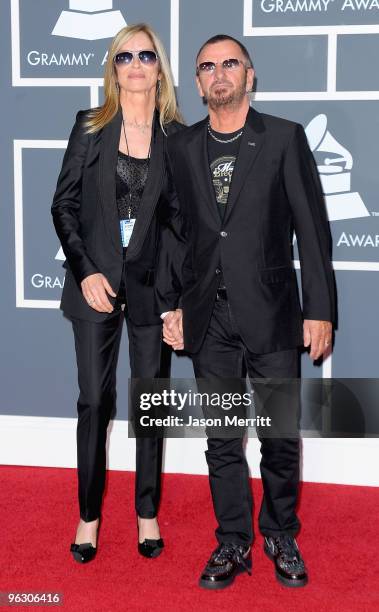 Musician Ringo Starr and wife Barbara Bach arrive at the 52nd Annual GRAMMY Awards held at Staples Center on January 31, 2010 in Los Angeles,...