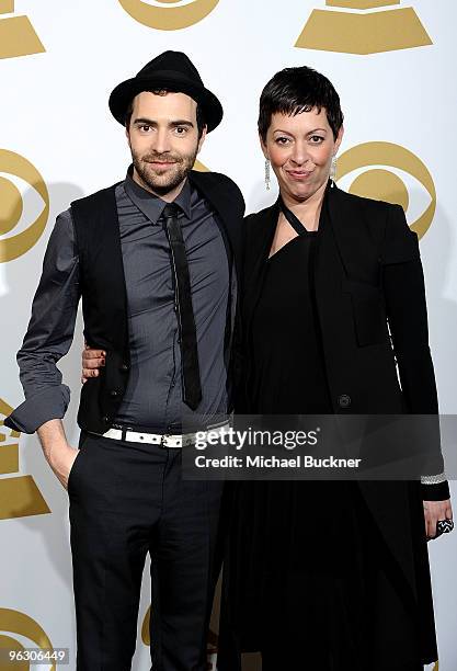 Jean-Phi Gonclaves and Betty Bonifassi poses in the press room at the 52nd Annual GRAMMY Awards held at Staples Center on January 31, 2010 in Los...