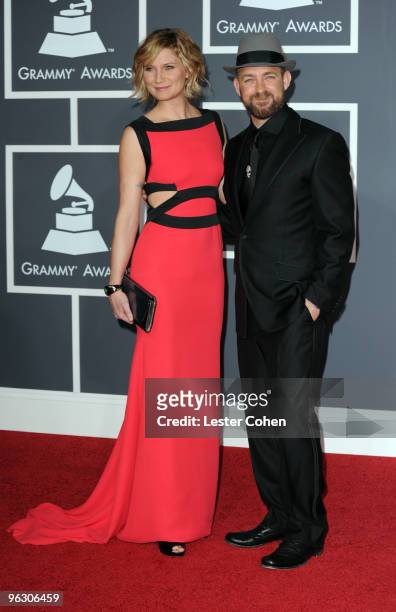 Singers Jennifer Nettles and Kristian Bush of Sugarland arrive at the 52nd Annual GRAMMY Awards held at Staples Center on January 31, 2010 in Los...