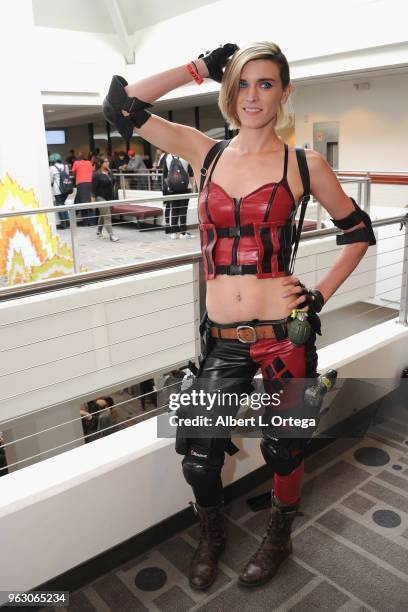 Cosplayer Madeline Heil as Deadpool attends the Anime Pasadena 2018 Cosplay And Nerd Convention held at Pasadena Convention Center on May 26, 2018 in...