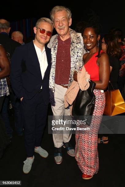 Martin Freeman and Sir Ian McKellen attend a special screening of "McKellen: Playing the Part" at the BFI Southbank on May 27, 2018 in London,...