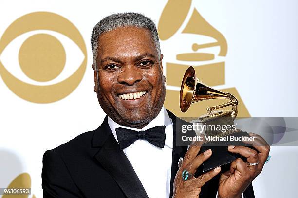 Booker T. Jones poses in the press room at the 52nd Annual GRAMMY Awards held at Staples Center on January 31, 2010 in Los Angeles, California.