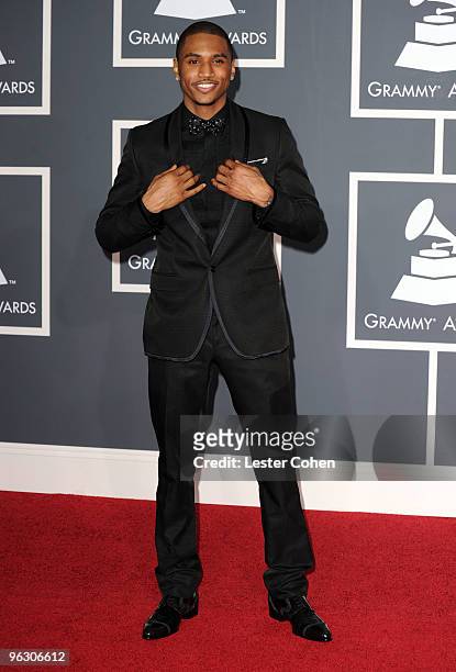 Rapper Trey Songz arrives at the 52nd Annual GRAMMY Awards held at Staples Center on January 31, 2010 in Los Angeles, California.