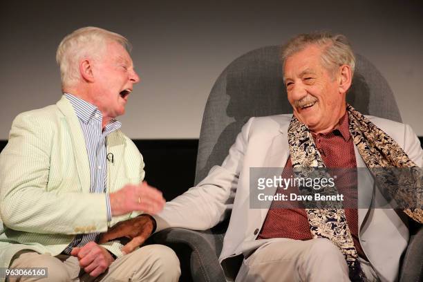 Derek Jacobi and Sir Ian McKellen attend a special screening of "McKellen: Playing the Part" at the BFI Southbank on May 27, 2018 in London, England.
