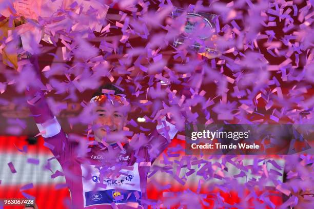 Podium / Elia Viviani of Italy and Team Quick-Step Floors Purple Points Jersey / Celebration / during the 101st Tour of Italy 2018, Stage 21 a 115km...