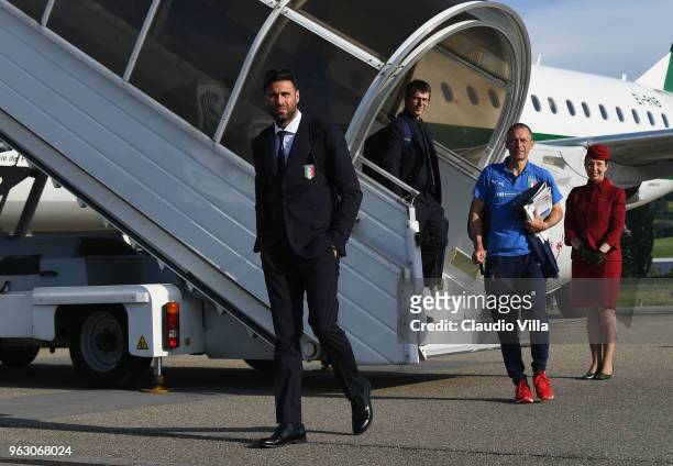 Salvatore Sirigu of Italy arrives to San Gallo on May 27, 2018 in Florence, Italy.