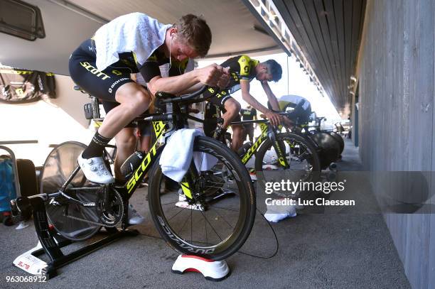 Start / Cameron Meyer of Australia / Damien Howson of Australia and Team Mitchelton-Scott / Warmup / during the 2nd Velon Hammer Series 2018, Stage 3...