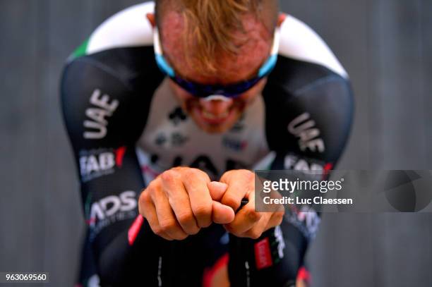 Start / Alexander Kristoff of Norway and UAE Team Emirates / Illustration / Warmup / during the 2nd Velon Hammer Series 2018, Stage 3 48,9km Team...